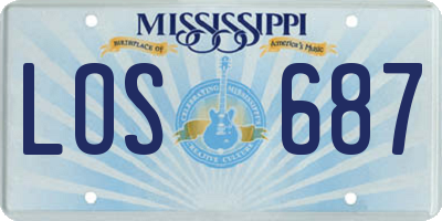 MS license plate LOS687