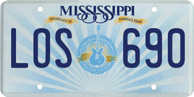 MS license plate LOS690