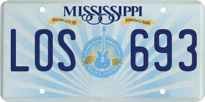 MS license plate LOS693