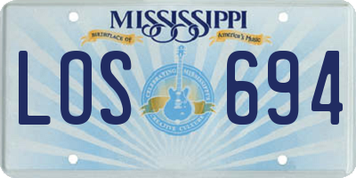 MS license plate LOS694