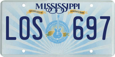 MS license plate LOS697