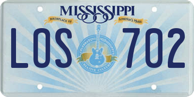 MS license plate LOS702