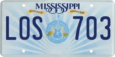 MS license plate LOS703