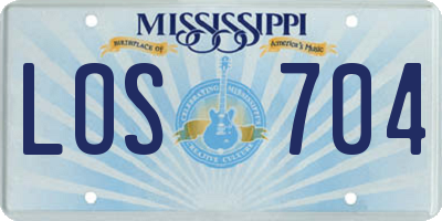 MS license plate LOS704