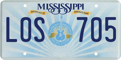 MS license plate LOS705