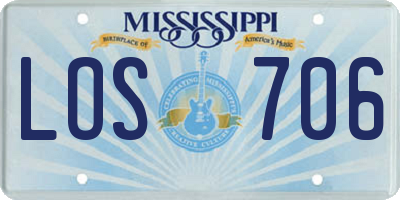 MS license plate LOS706