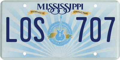 MS license plate LOS707