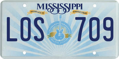 MS license plate LOS709