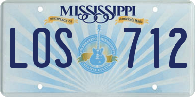 MS license plate LOS712