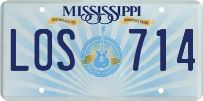 MS license plate LOS714