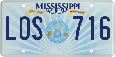 MS license plate LOS716