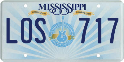 MS license plate LOS717