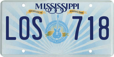 MS license plate LOS718