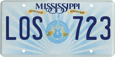 MS license plate LOS723