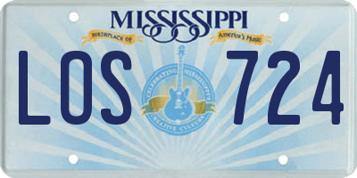 MS license plate LOS724