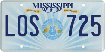 MS license plate LOS725