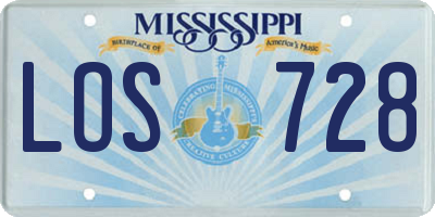 MS license plate LOS728
