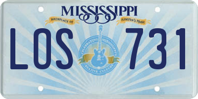 MS license plate LOS731