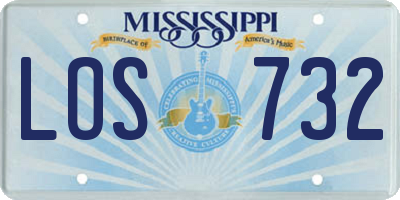 MS license plate LOS732