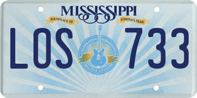 MS license plate LOS733