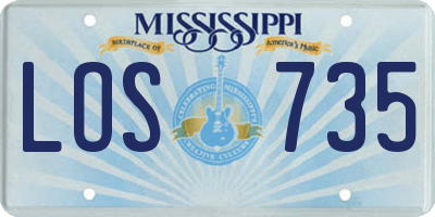MS license plate LOS735