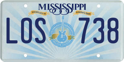 MS license plate LOS738