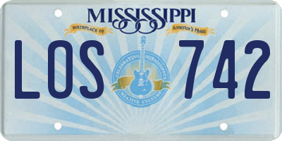 MS license plate LOS742