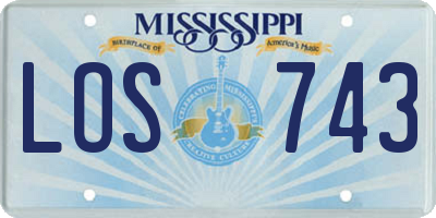 MS license plate LOS743