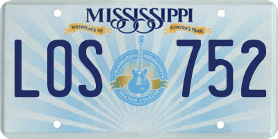 MS license plate LOS752