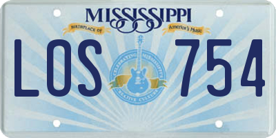 MS license plate LOS754