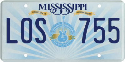 MS license plate LOS755