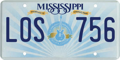 MS license plate LOS756