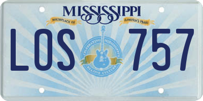 MS license plate LOS757