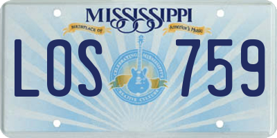 MS license plate LOS759