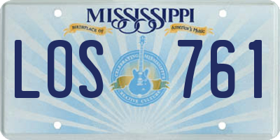 MS license plate LOS761