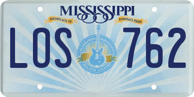 MS license plate LOS762