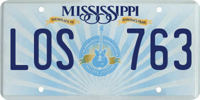 MS license plate LOS763