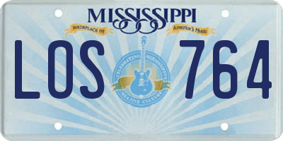 MS license plate LOS764