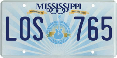 MS license plate LOS765