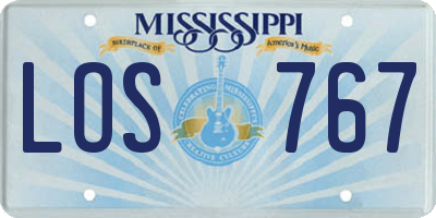 MS license plate LOS767