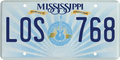 MS license plate LOS768
