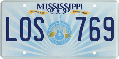 MS license plate LOS769