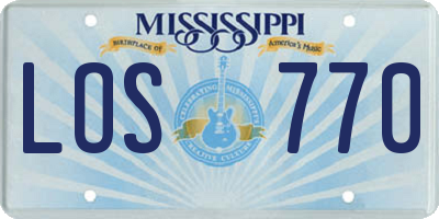MS license plate LOS770