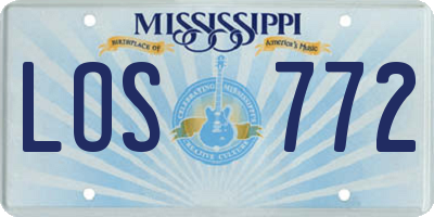 MS license plate LOS772