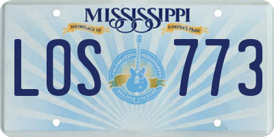 MS license plate LOS773