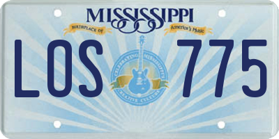 MS license plate LOS775