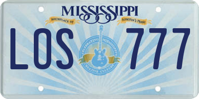MS license plate LOS777