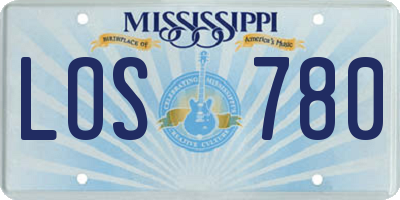 MS license plate LOS780