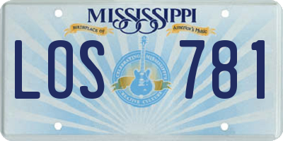 MS license plate LOS781