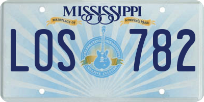 MS license plate LOS782